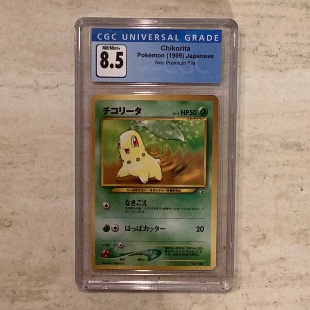Pokemon Chikorita 1999 Japanese Neo Premium File No 152 Cgc 8.5 Tcg #152